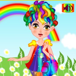 rainbow girl hair